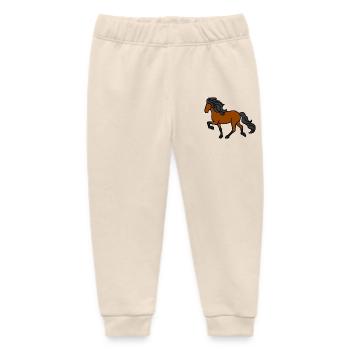 Icelandic horse, browner, lighter - Baby Organic Sweatpants by Stanley/Stella - soft Ecru - Front
