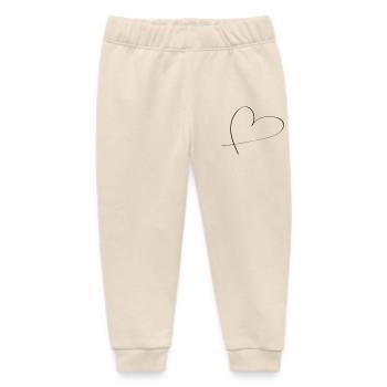 heart - Baby Organic Sweatpants by Stanley/Stella - soft Ecru - Front