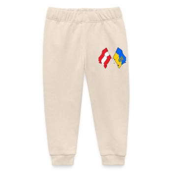 Austria & Lower Austria Crossed Flags - Baby Organic Sweatpants by Stanley/Stella - soft Ecru - Front