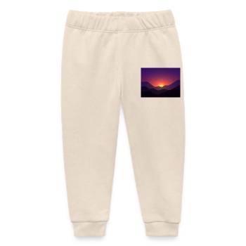Sunset mountain in gradient - Baby Organic Sweatpants by Stanley/Stella - soft Ecru - Front