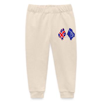 Tyne and Wear & Great Britain crossed - Baby Organic Sweatpants by Stanley/Stella - soft Ecru - Front