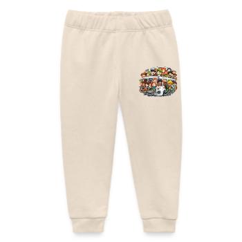 Colorful bus scene - Baby Organic Sweatpants by Stanley/Stella - soft Ecru - Front