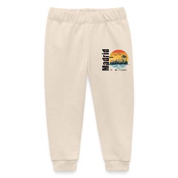 Madrid Skyline Retro Sunset - Baby Organic Sweatpants by Stanley/Stella - soft Ecru - Front