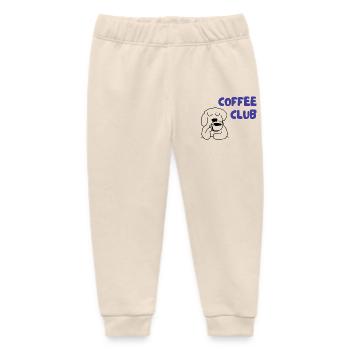 Coffee Club Dog Illustration - Baby Organic Sweatpants by Stanley/Stella - soft Ecru - Front