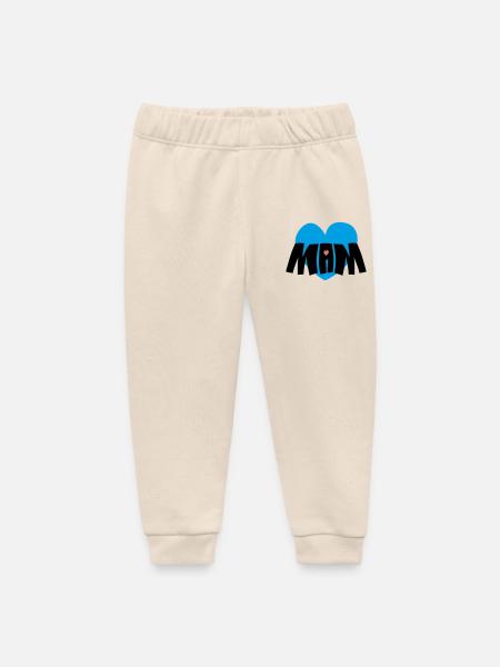 Mom heart - Baby Organic Sweatpants by Stanley/Stella - soft Ecru