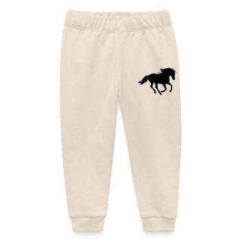 Horses, horse, riding,pony, cowboy, trot, Gallop - Baby Organic Sweatpants by Stanley/Stella - soft Ecru - Front