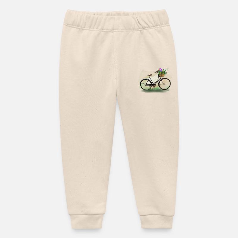 Bicycle with flowers - Pantalon de jogging bébé bio Stanley/Stella - écru doux