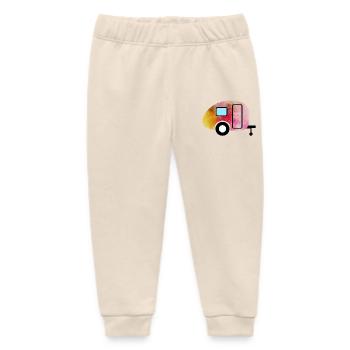 Caravan Watercolor Caravan Camping - Baby Organic Sweatpants by Stanley/Stella - soft Ecru - Front