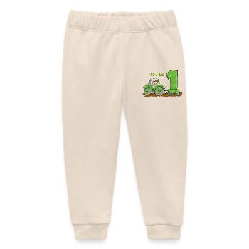Ich bin Eins Traktor Mit Anhänger 1 Jahr Jungen - Baby Organic Jogginghose Baby Tumbler von Stanley/Stella - Natur - Vorne