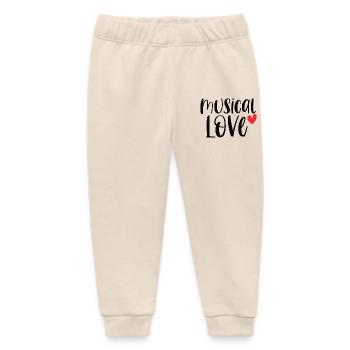 Musical Love Theater Drama Broadway Gift - Baby Organic Sweatpants by Stanley/Stella - soft Ecru - Front