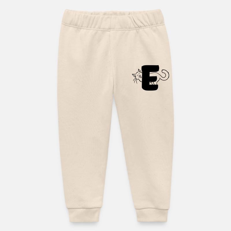 Lettre F du chat - Pantalon de jogging bébé bio Stanley/Stella - écru doux