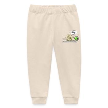 Racing snail - now also in green - Baby Organic Sweatpants by Stanley/Stella - soft Ecru - Front