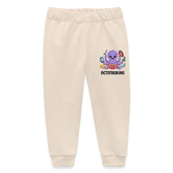 Octotasking Creature in Multitask Mode - Baby Organic Sweatpants by Stanley/Stella - soft Ecru - Front