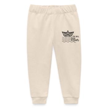 Maritime joie de vivre design - Baby Organic Sweatpants by Stanley/Stella - soft Ecru - Front