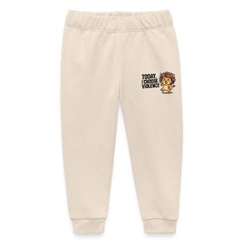 Kitten with wildness motto - Baby Organic Sweatpants by Stanley/Stella - soft Ecru - Front
