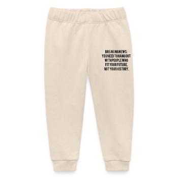 Motivational saying - Baby Organic Sweatpants by Stanley/Stella - soft Ecru - Front