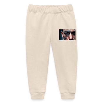 Disturbing man's face - Baby Organic Sweatpants by Stanley/Stella - soft Ecru - Front