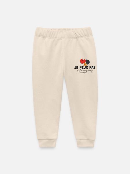 I can't I have ping pong - Baby Organic Sweatpants by Stanley/Stella - soft Ecru
