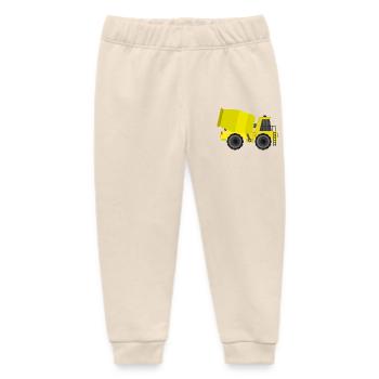 Concrete mixer truck - Baby Organic Sweatpants by Stanley/Stella - soft Ecru - Front
