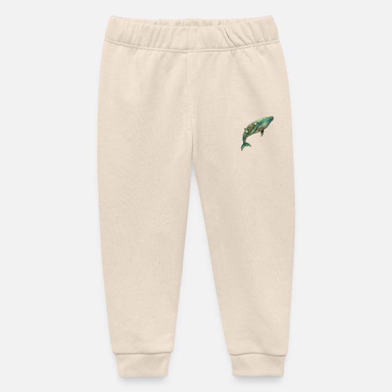 Baleine steampunk - Pantalon de jogging bébé bio Stanley/Stella - écru doux