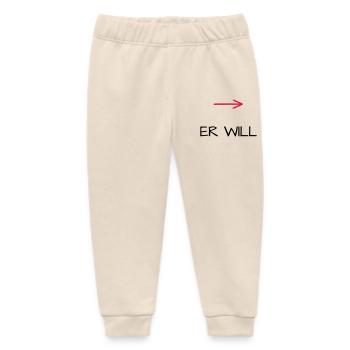 He wants bachelor party arrow - Baby Organic Sweatpants by Stanley/Stella - soft Ecru - Front