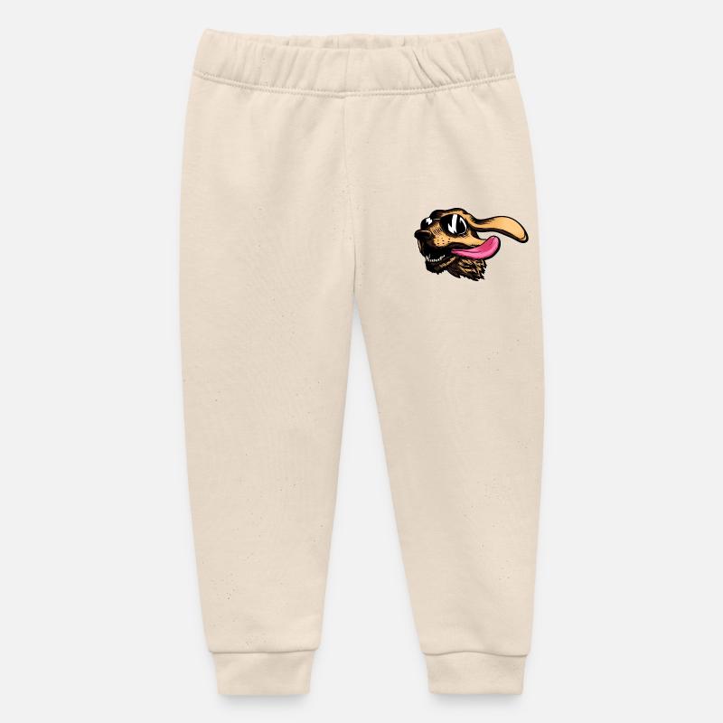 Chiens chiens - Pantalon de jogging bébé bio Stanley/Stella - écru doux