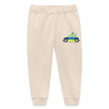 Police Car Blue Yellow - Baby Organic Sweatpants by Stanley/Stella - soft Ecru - Front