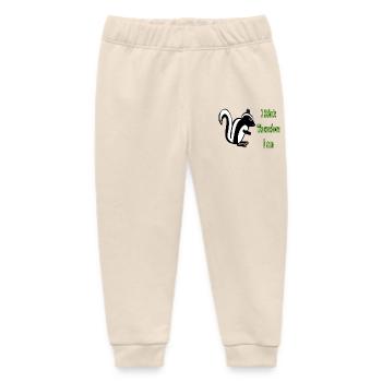 Humorous Skunk Philosophy Quote Design - Baby Organic Sweatpants by Stanley/Stella - soft Ecru - Front