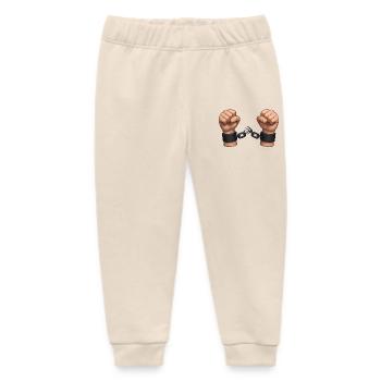 BE FREE - freedom & rights - Baby Organic Sweatpants by Stanley/Stella - soft Ecru - Front
