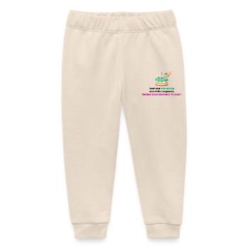 Birthday Cake Saying Humor Eat Hunger Feast - Baby Organic Sweatpants by Stanley/Stella - soft Ecru - Front