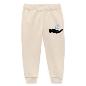 Hand hält Haus Immobilie - Baby Organic Jogginghose Baby Tumbler von Stanley/Stella - Natur - Vorne