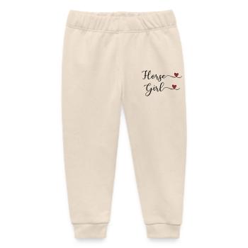 Horse Girl Heart - Baby Organic Sweatpants by Stanley/Stella - soft Ecru - Front
