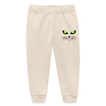 cat face - katzengesicht - Baby Organic Sweatpants by Stanley/Stella - soft Ecru - Front