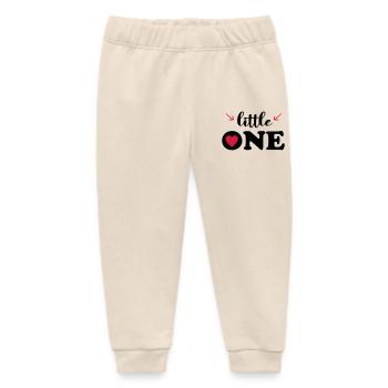 Baby Child Birthday Gift Sayings Little One - Baby Organic Sweatpants by Stanley/Stella - soft Ecru - Front