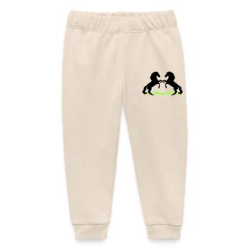 Chevaux - Pantalon de jogging bébé bio Stanley/Stella - écru doux - Devant
