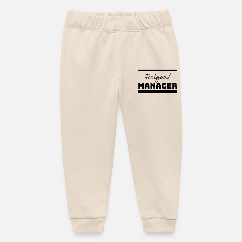 Tshirt Feelgood Manager noir - Pantalon de jogging bébé bio Stanley/Stella - écru doux