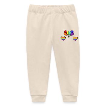 LGBT Gay Pride Balloons Heart - Baby Organic Sweatpants by Stanley/Stella - soft Ecru - Front