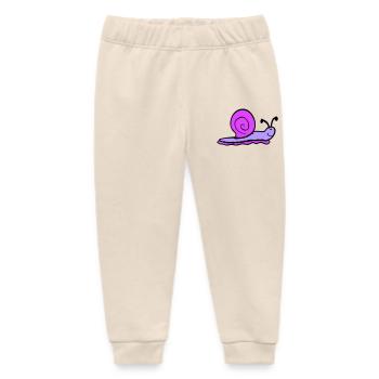 snail shell snail slug smiles sweetly - Baby Organic Sweatpants by Stanley/Stella - soft Ecru - Front