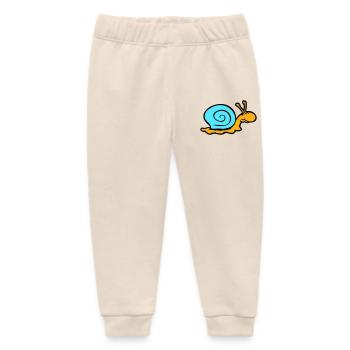 snail shell snail slug smiles sweetly - Baby Organic Sweatpants by Stanley/Stella - soft Ecru - Front