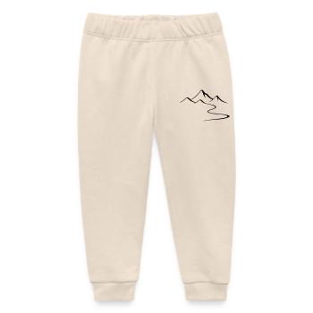 Mountains Outline Silhouette - Baby Organic Sweatpants by Stanley/Stella - soft Ecru - Front