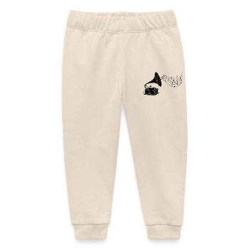 Black gramophone and music - Baby Organic Sweatpants by Stanley/Stella - soft Ecru - Front