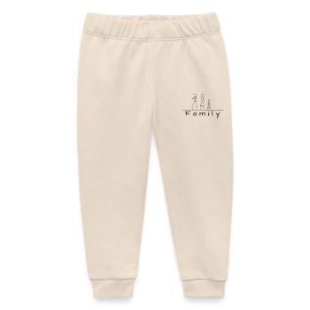 Stick figure family - Baby Organic Sweatpants by Stanley/Stella - soft Ecru - Front