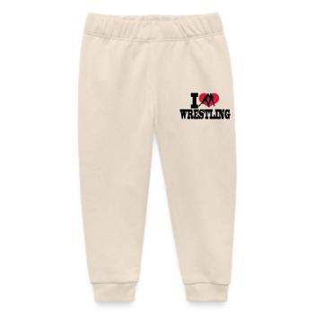 wrestling sports - Baby Organic Sweatpants by Stanley/Stella - soft Ecru - Front