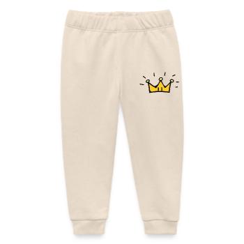 Kingsley - Kawaii Little Crown - Baby Organic Sweatpants by Stanley/Stella - soft Ecru - Front