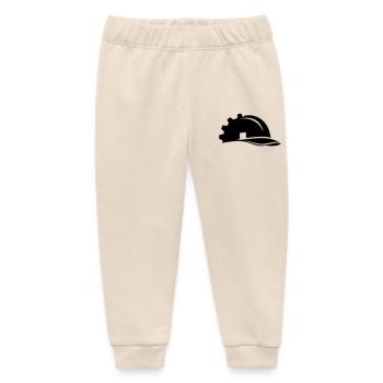 Bauarbeiter Helm Zahnrad und Haus - Baby Organic Jogginghose Baby Tumbler von Stanley/Stella - Natur - Vorne
