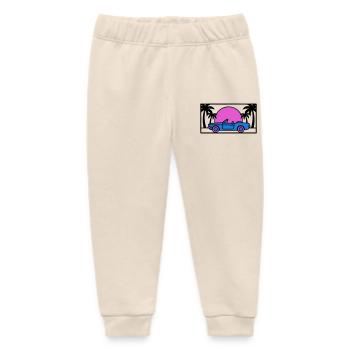 Cabrio Palmen Sunset Grafik - Baby Organic Jogginghose Baby Tumbler von Stanley/Stella - Natur - Vorne