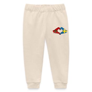 Morocco Sweden Flag Hand Shape Heart Shape Used - Baby Organic Sweatpants by Stanley/Stella - soft Ecru - Front