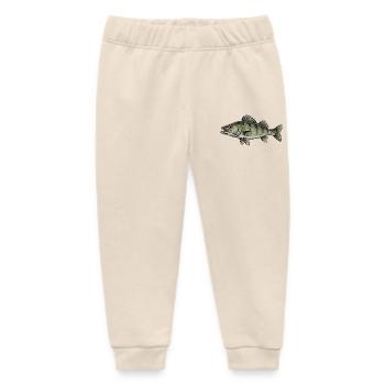 Zander Predator Fishing - Baby Organic Sweatpants by Stanley/Stella - soft Ecru - Front