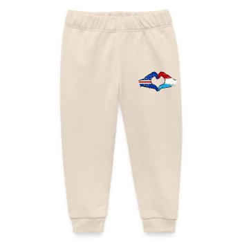 Cape Verde Luxembourg flag hands heart shape used - Baby Organic Sweatpants by Stanley/Stella - soft Ecru - Front