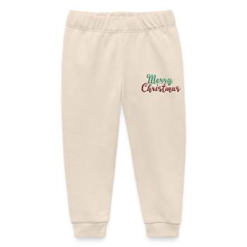 Merry Christmas - Baby Organic Sweatpants by Stanley/Stella - soft Ecru - Front